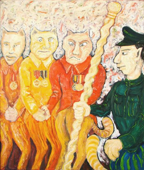 Jacek Rossakiewicz, Nie ma Reytana, 130x110, olej na płótnie, 1987,  Galeria Zderzak 