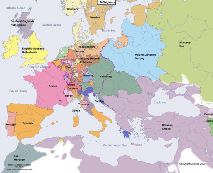Germanie - Europa 1700