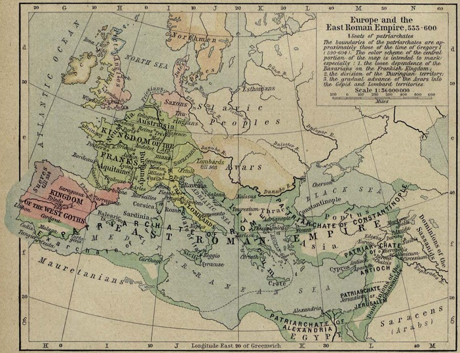 Lechia - mapa z lat 533-600